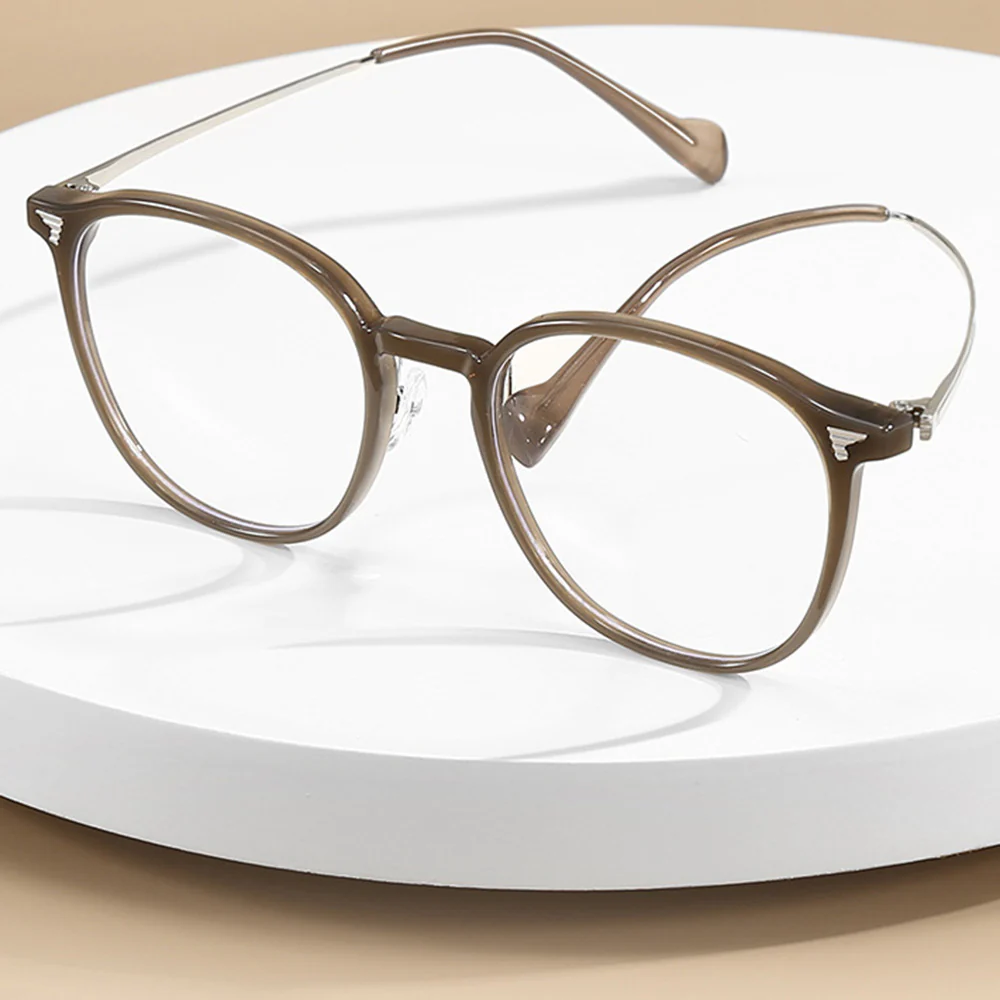 Fashion Round Glasses with Blue Light Blocking Prescription Lenses VK2078 - Image 3