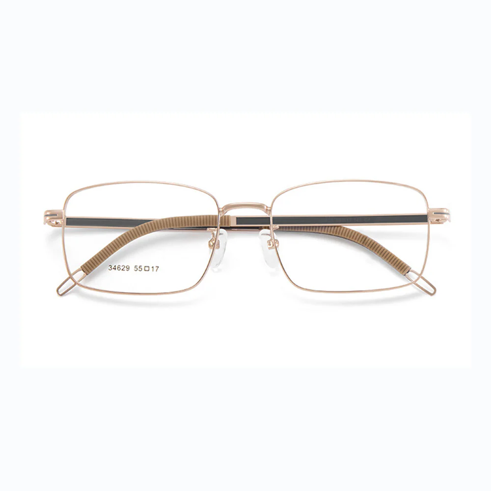 Unisex Metal Business Rectangle Glasses with Prescription Lenses VK2083 - Image 6