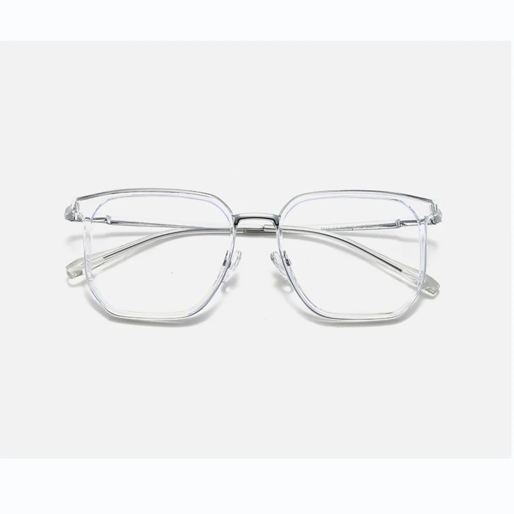 Oversized Blue Light Glasses Stylish Square TR + Metal VK2087 - Image 8