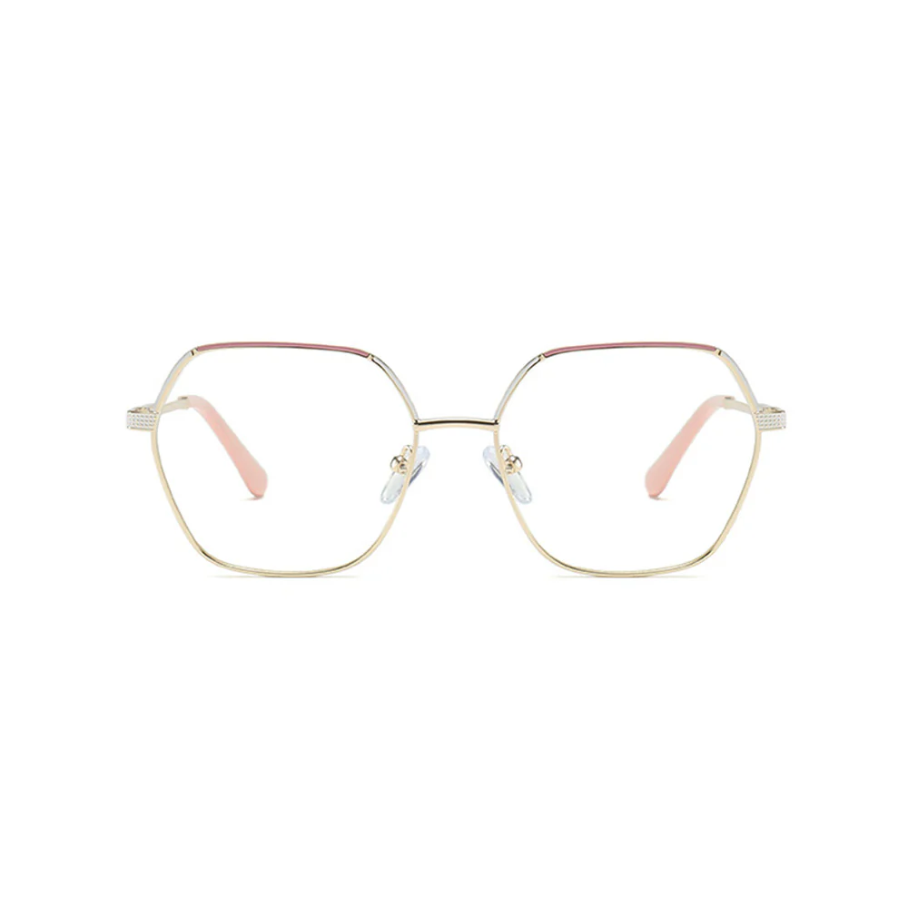 Metal Frame Geometric Glasses with Prescription Lenses VK2092