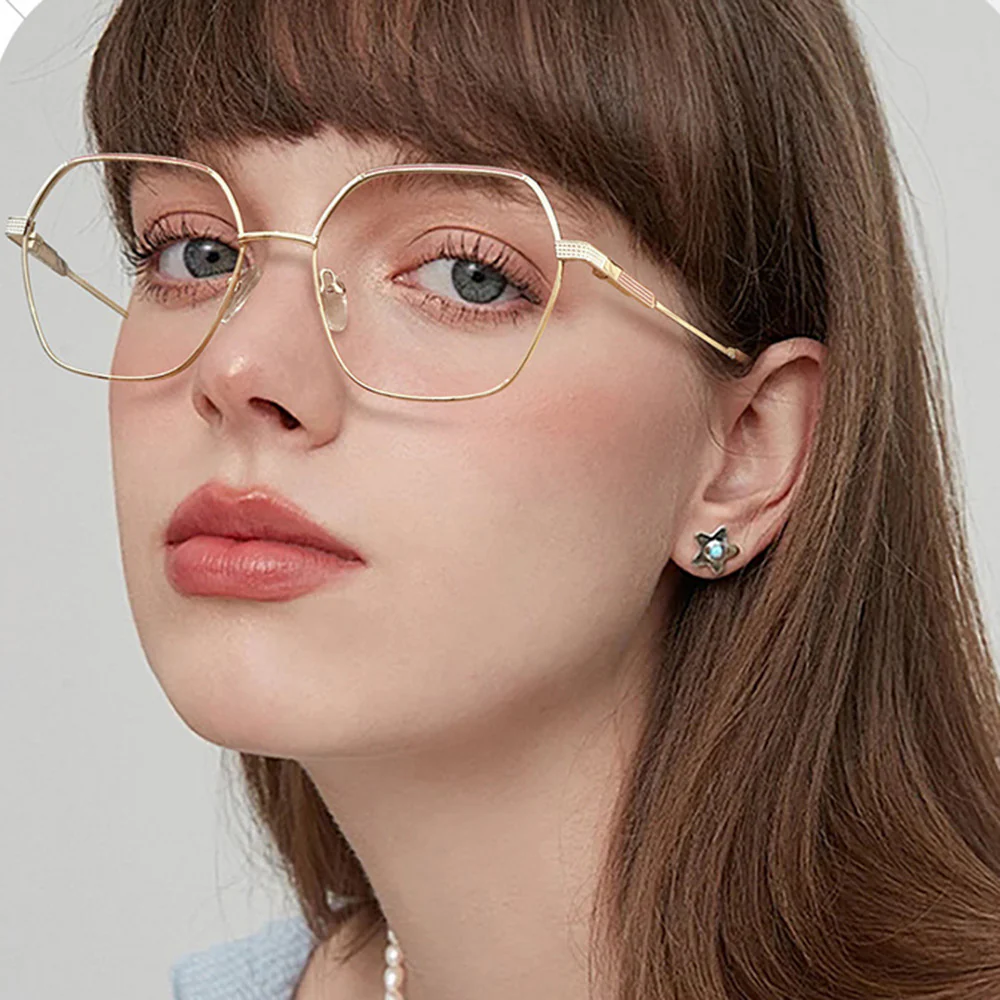 Metal Frame Geometric Glasses with Prescription Lenses VK2092 - Image 8