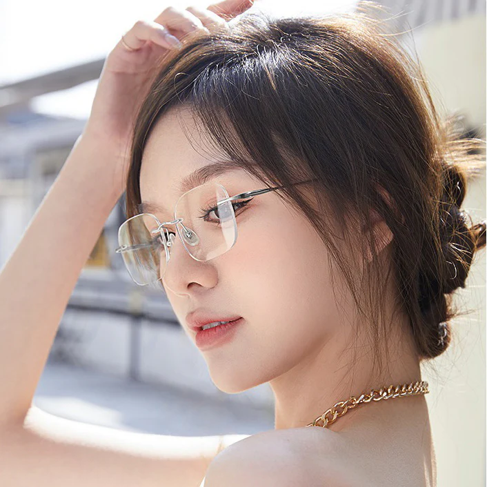 Rimless Ultralight Rectangular Eyeglasses Unisex VK2098 - Image 7