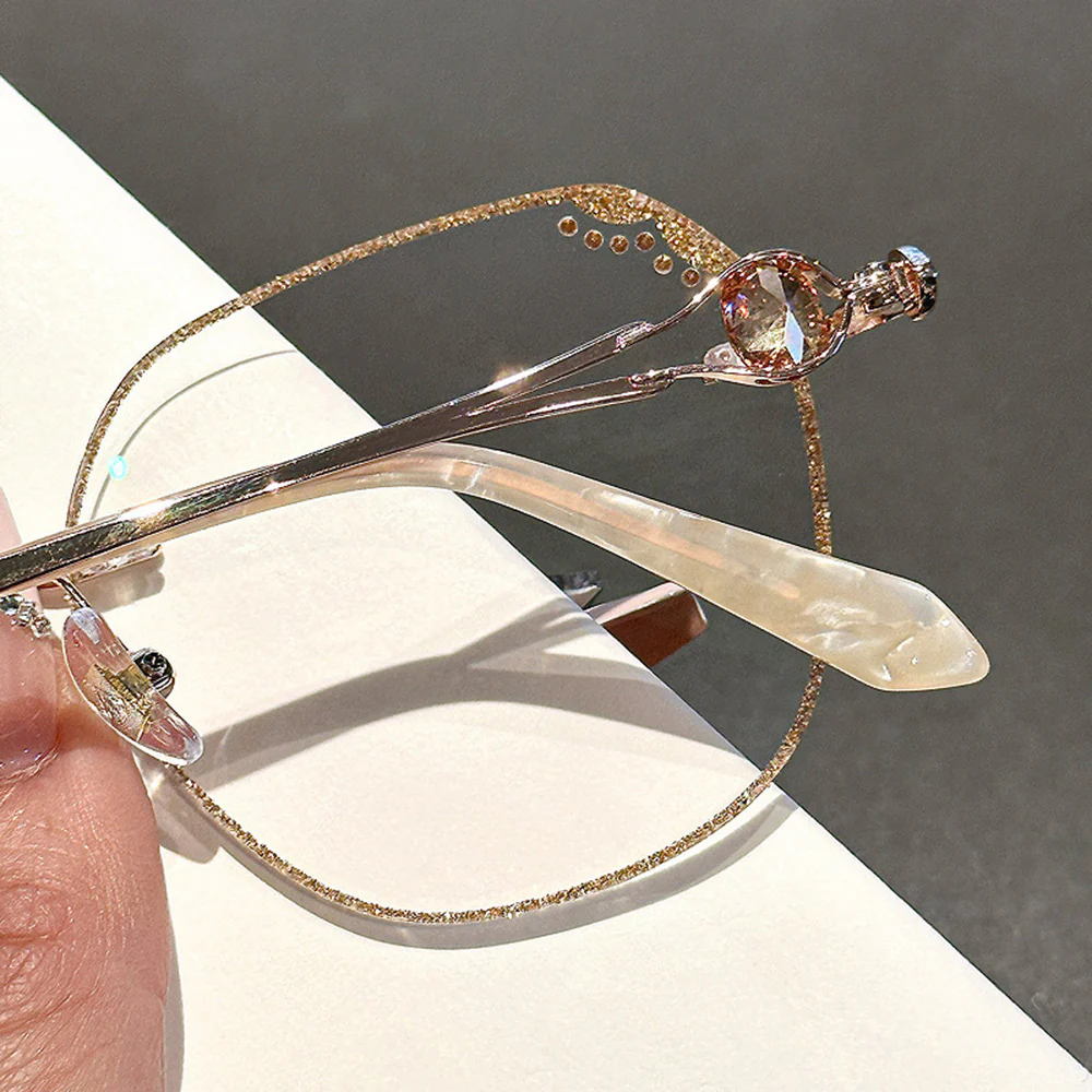 Metal Elegant Rimless Glasses Geometric for Women VK2104 - Image 3