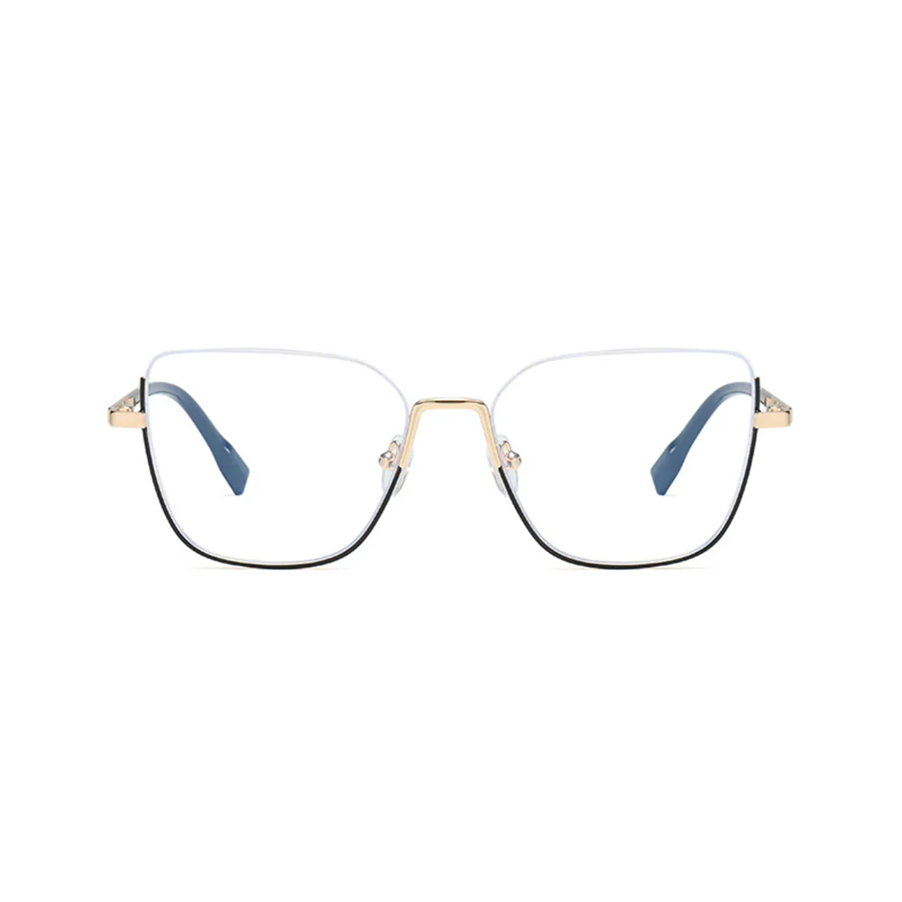 Stylish Semi-rimless Cat Eye Glasses Metal Frame for Women VK2117
