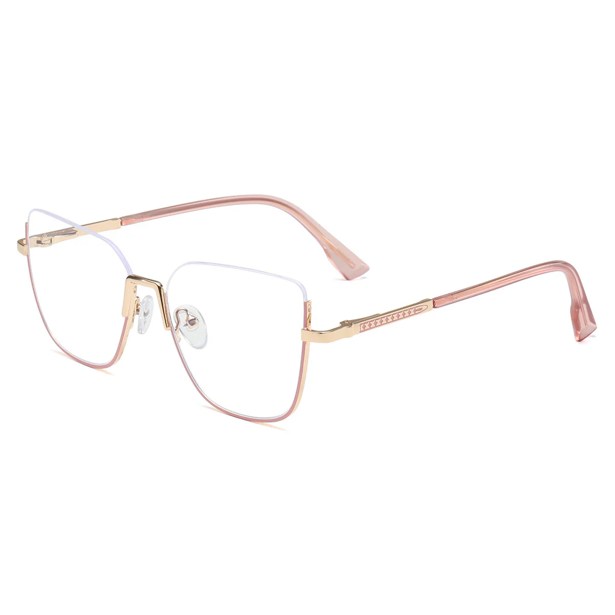 Stylish Semi-rimless Cat Eye Glasses Metal Frame for Women VK2117 - Image 10