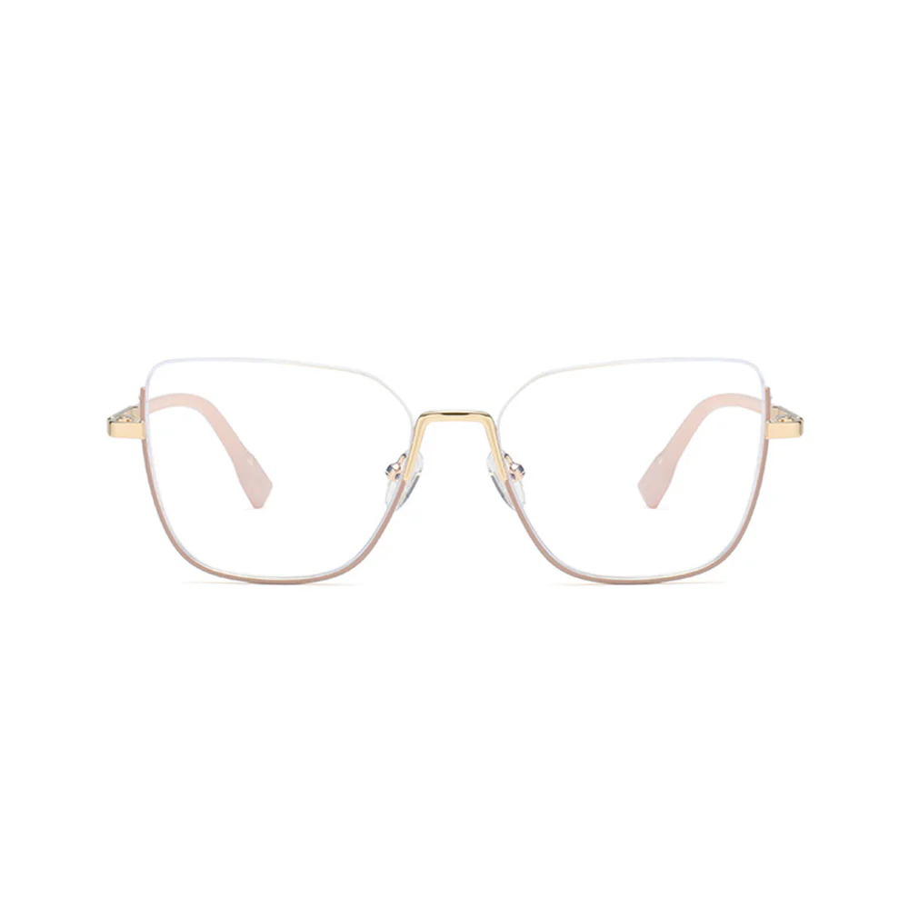 Stylish Semi-rimless Cat Eye Glasses Metal Frame for Women VK2117 - Image 11