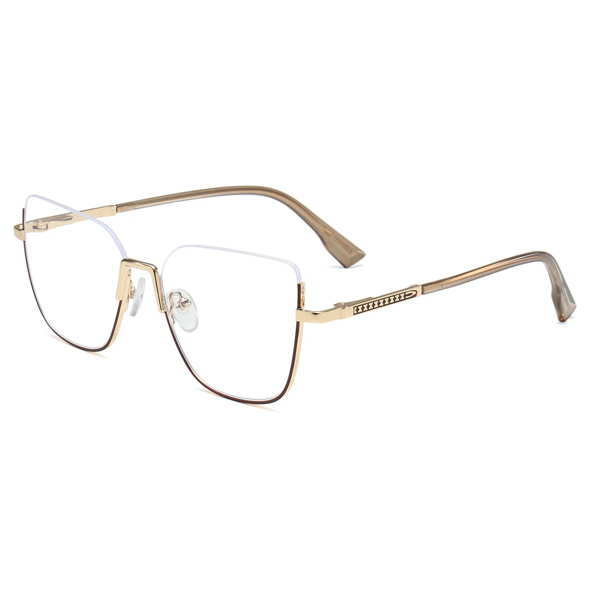 Stylish Semi-rimless Cat Eye Glasses Metal Frame for Women VK2117 - Image 8