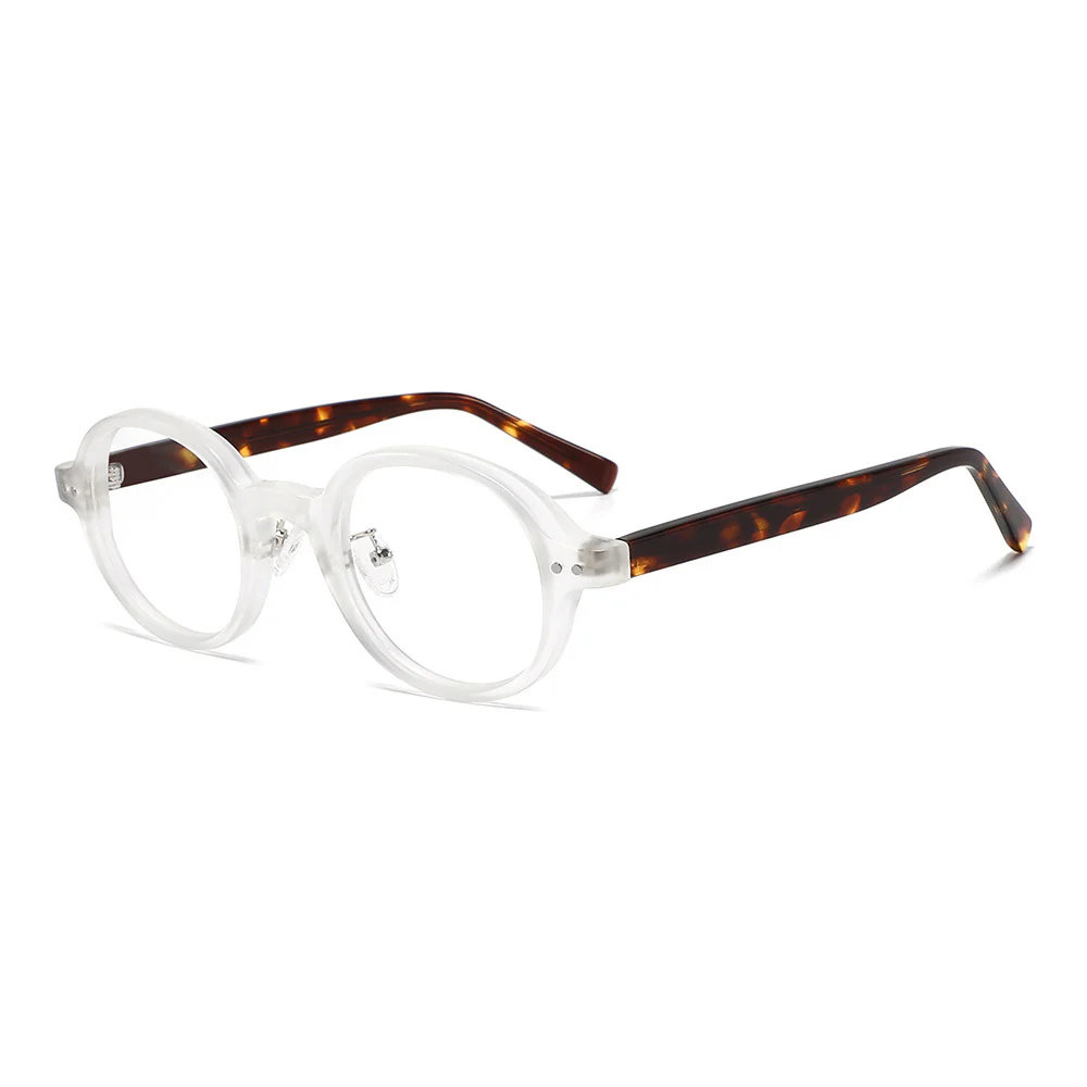 Retro Oval Blue Light Blocking Glasses Fake Glasses VK2119 - Image 6