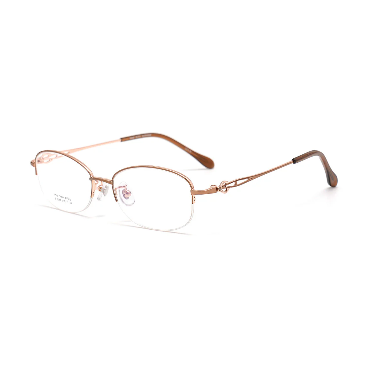 Stylish Oval Semi-Rimless Metal Glasses Lightweight & Elegant VK2120 - Image 12