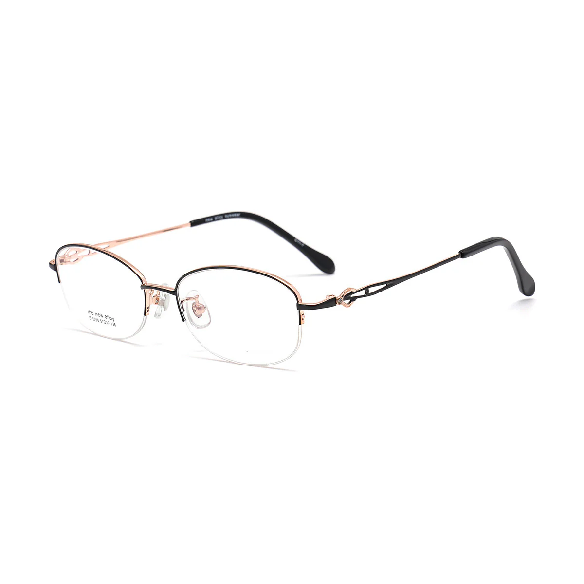 Stylish Oval Semi-Rimless Metal Glasses Lightweight & Elegant VK2120 - Image 14