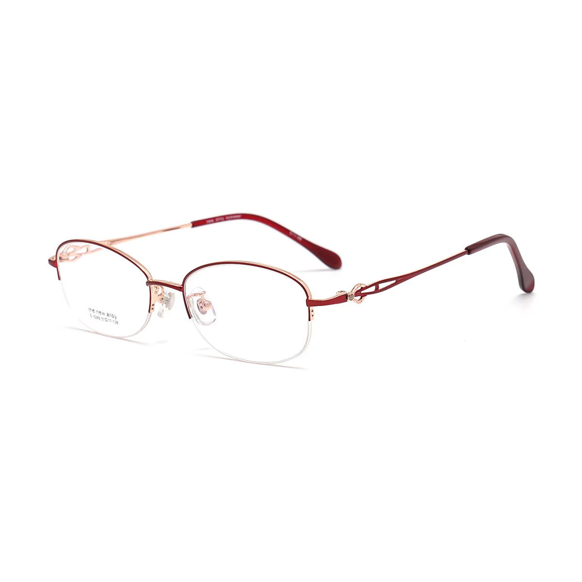 Stylish Oval Semi-Rimless Metal Glasses Lightweight & Elegant VK2120 - Image 16
