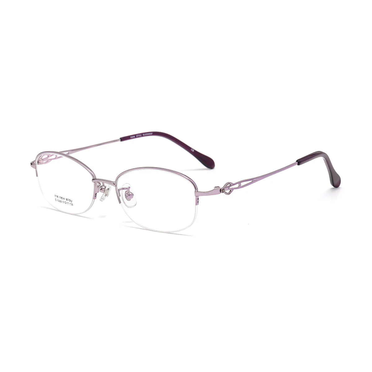 Stylish Oval Semi-Rimless Metal Glasses Lightweight & Elegant VK2120 - Image 8