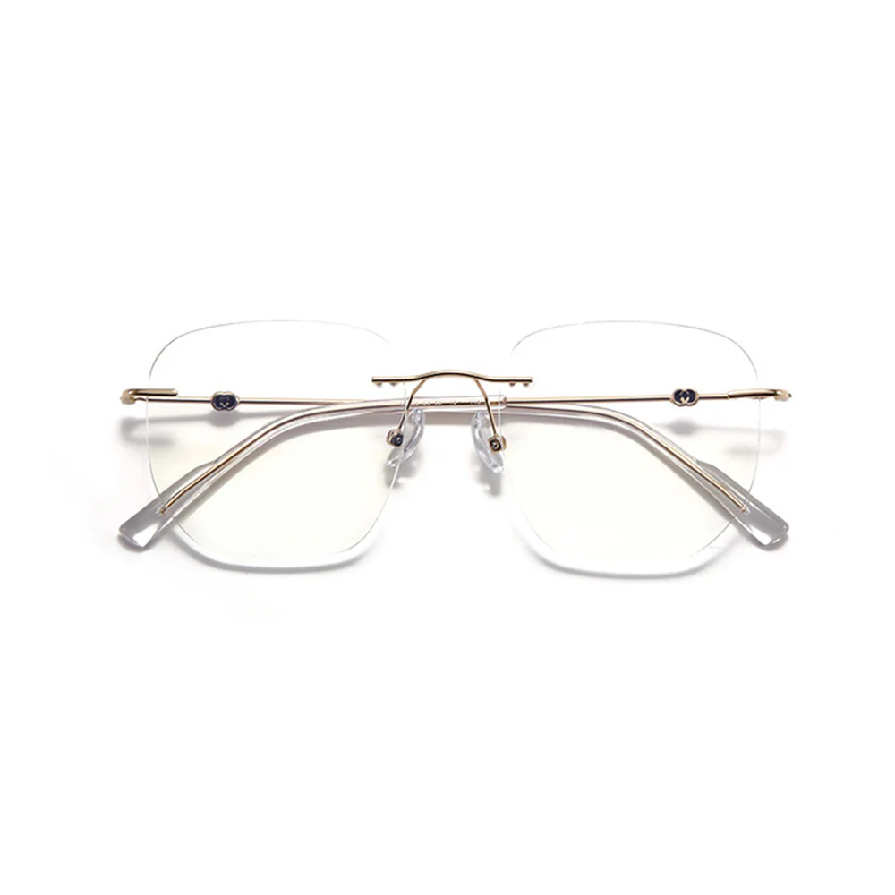 Rimless Square Glasses Blue Light Blocking VK2124 - Image 10