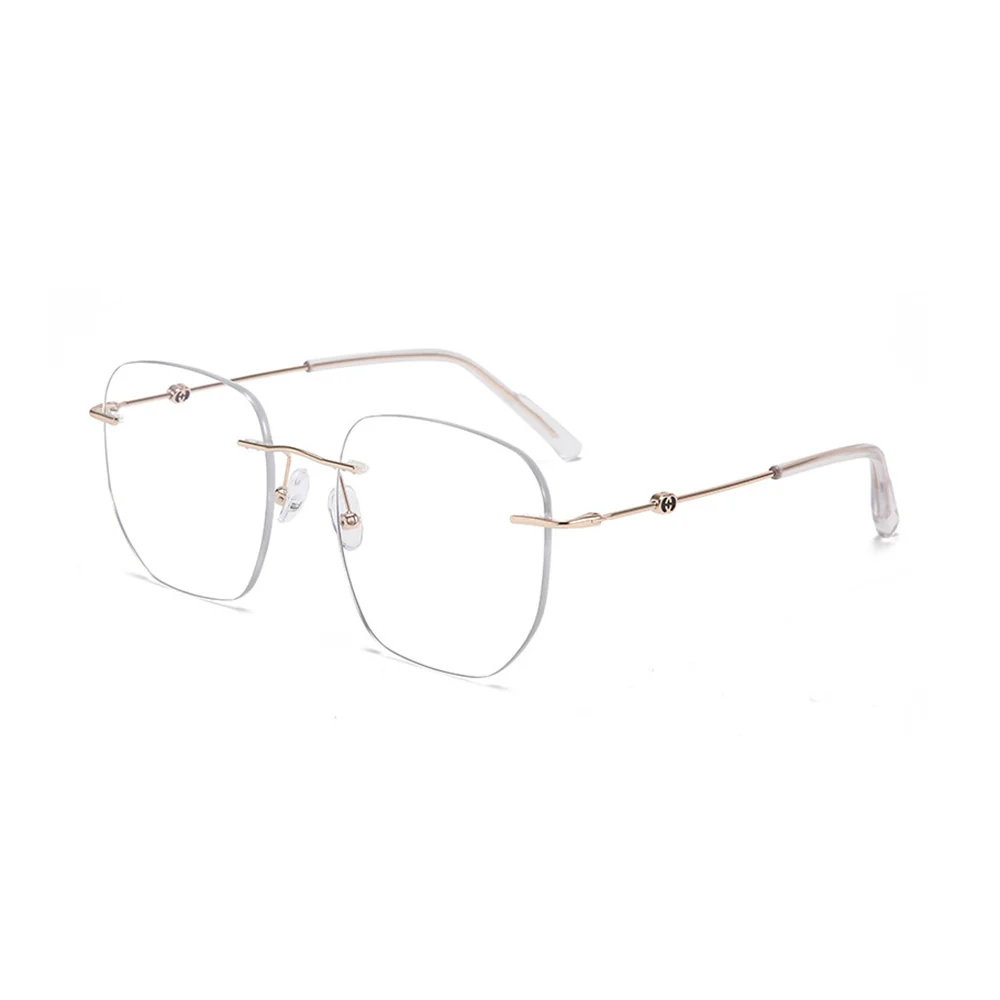 Rimless Square Glasses Blue Light Blocking VK2124 - Image 11