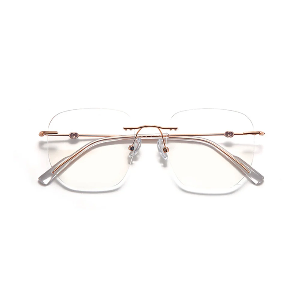 Rimless Square Glasses Blue Light Blocking VK2124 - Image 12