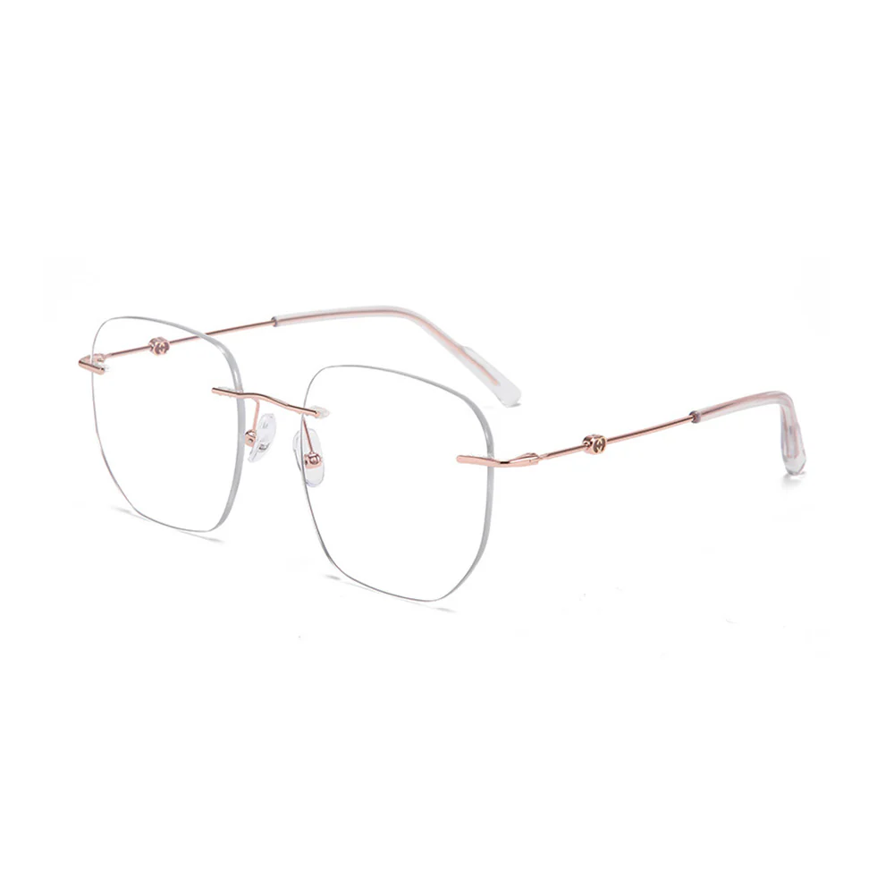 Rimless Square Glasses Blue Light Blocking VK2124 - Image 13