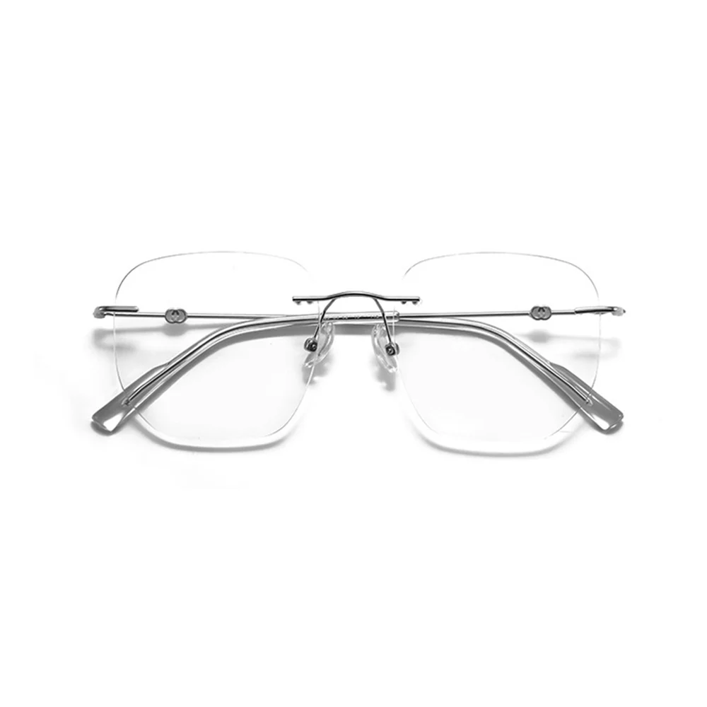 Rimless Square Glasses Blue Light Blocking VK2124 - Image 14