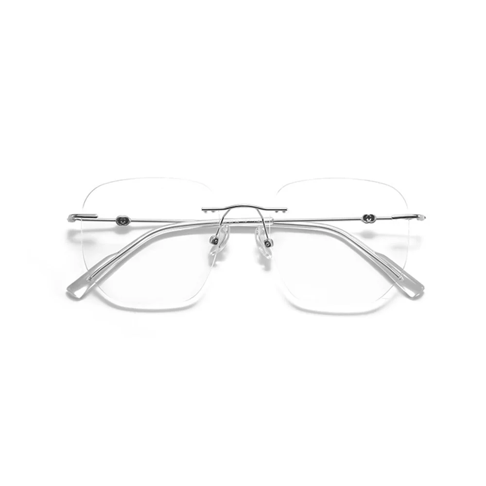 Rimless Square Glasses Blue Light Blocking VK2124 - Image 8