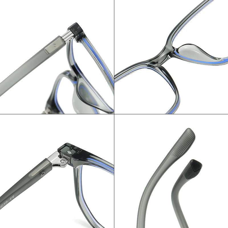 Trendy Simple Square Glasses Frame with Anti-Blue Light Lenses VK2137 - Image 3