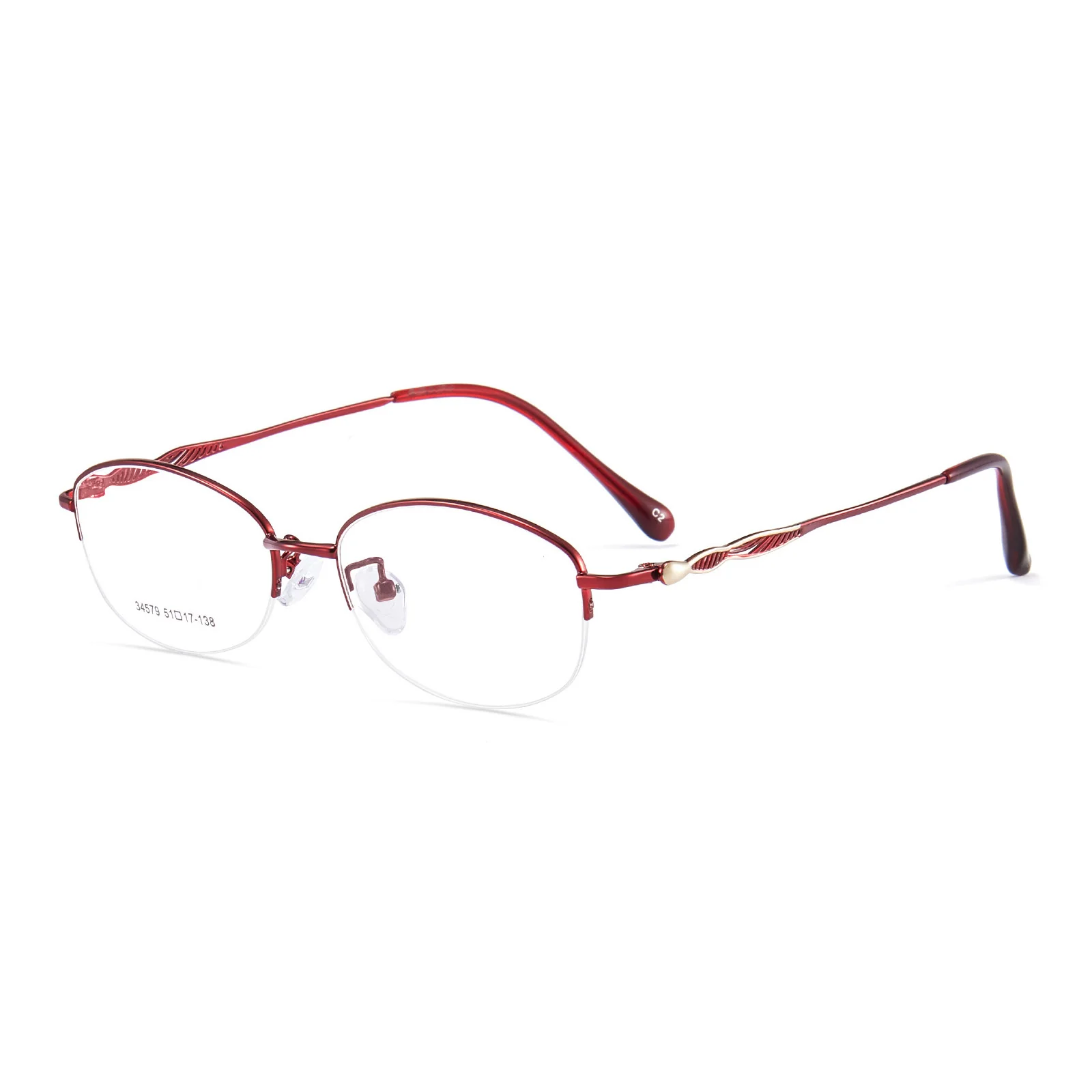 Oval Half Rim Glasses Metal Elegant Reading Glasses for Women VK2158 - Image 6