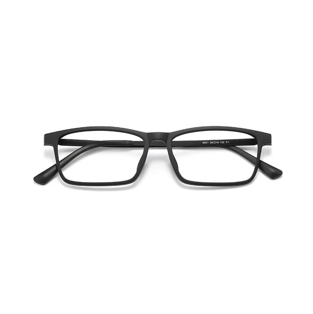 Men's Rectangular Business Glasses Rubber Titanium Temples VK2162