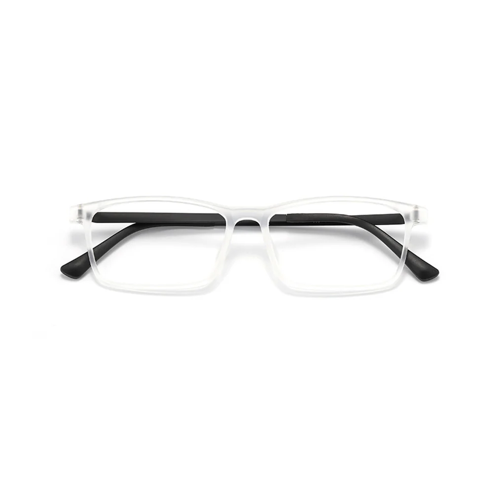 Men's Rectangular Business Glasses Rubber Titanium Temples VK2162 - Image 6