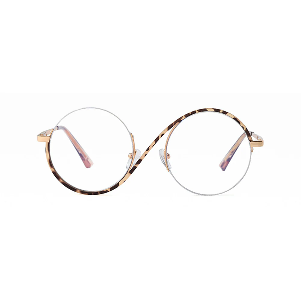 Niche Design Metal Half-Frame Round Glasses Artistic VK2169 - Image 11