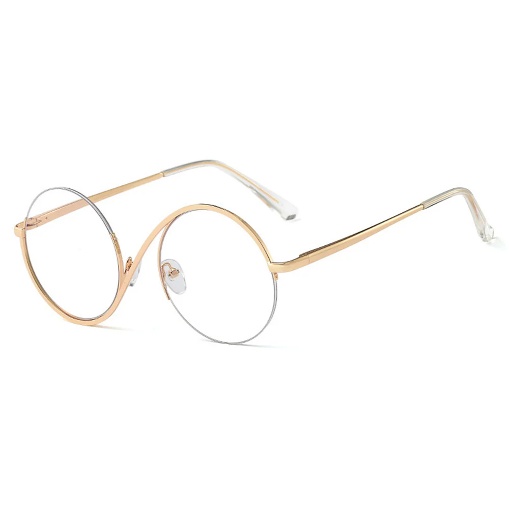 Niche Design Metal Half-Frame Round Glasses Artistic VK2169 - Image 8