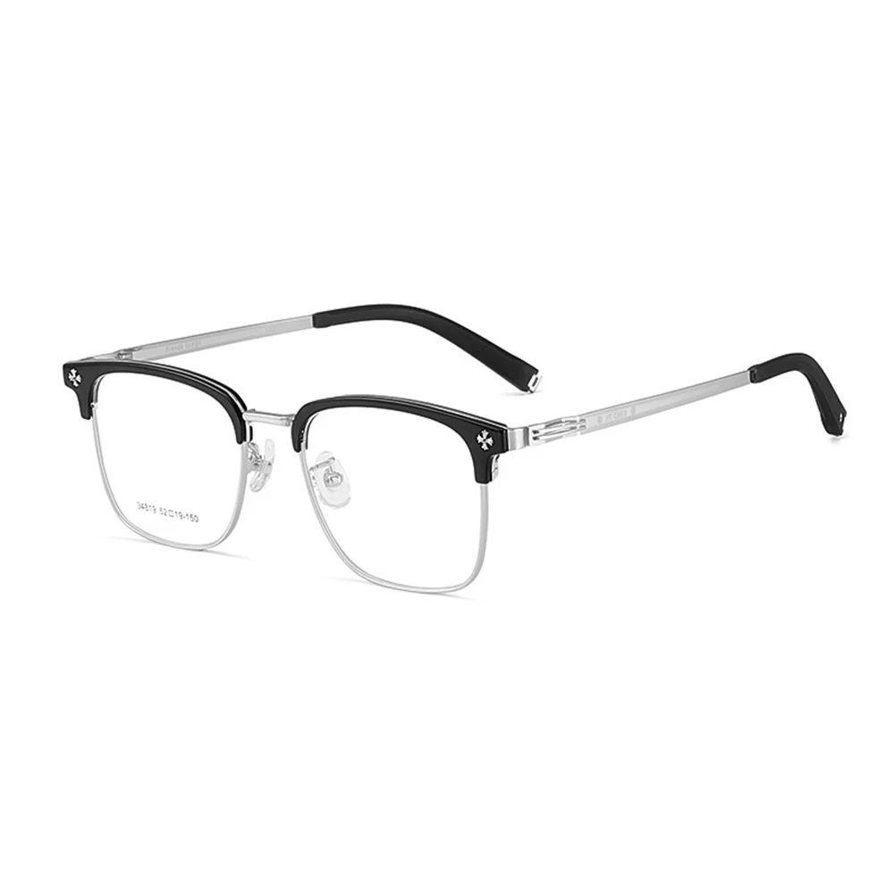 Light Luxury High-Grade Metal Browline Glasses Frame VK2183 - Image 11
