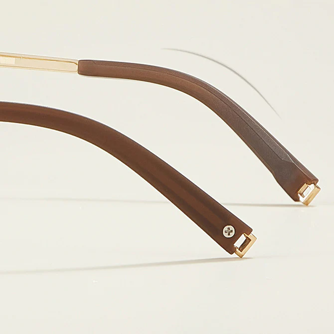 Light Luxury High-Grade Metal Browline Glasses Frame VK2183 - Image 5