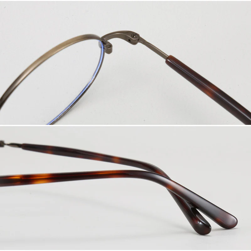 Metal Vintage Oval Glasses Blue Light Blocking VK2188 - Image 3