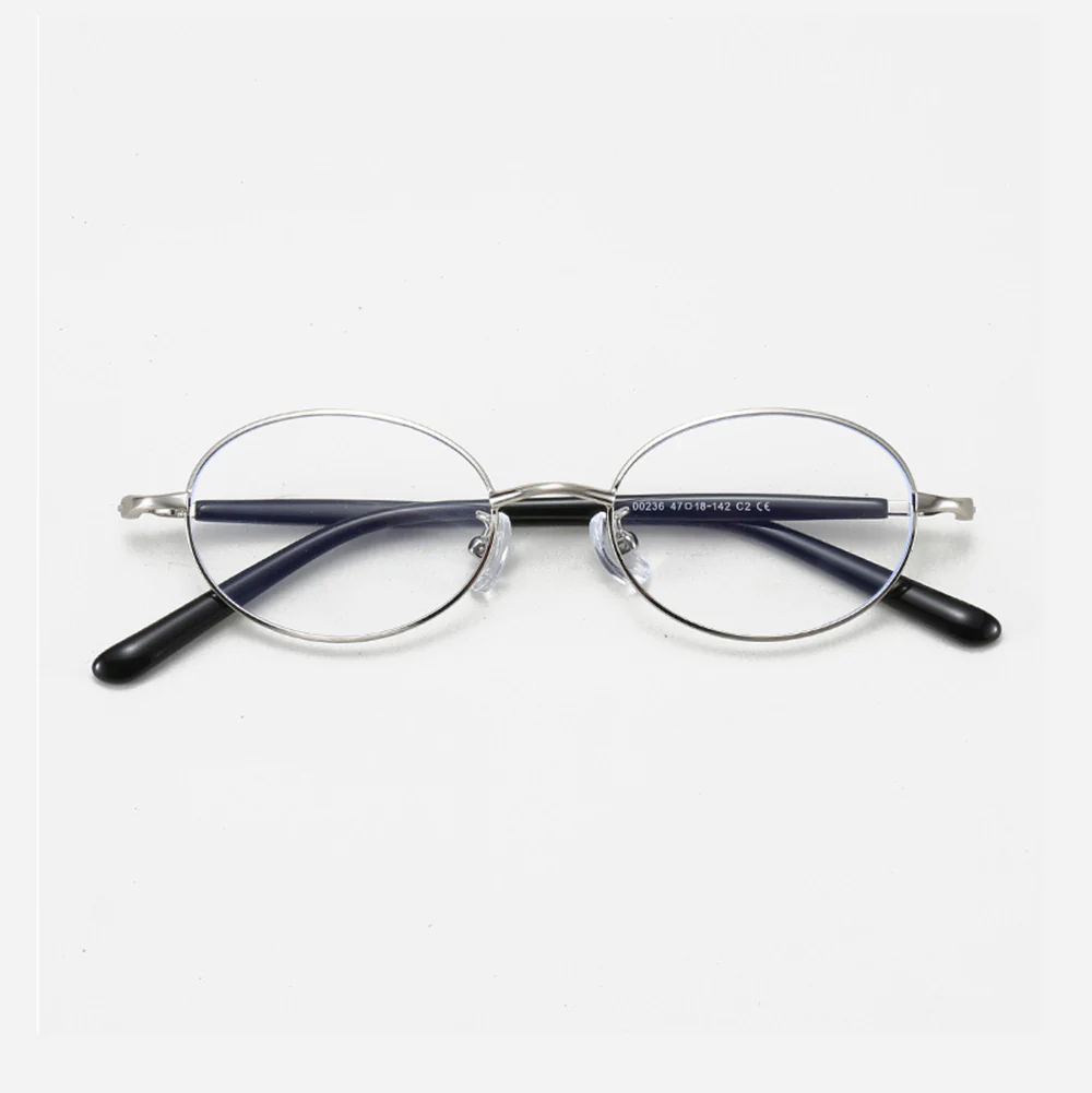 Metal Vintage Oval Glasses Blue Light Blocking VK2188 - Image 4
