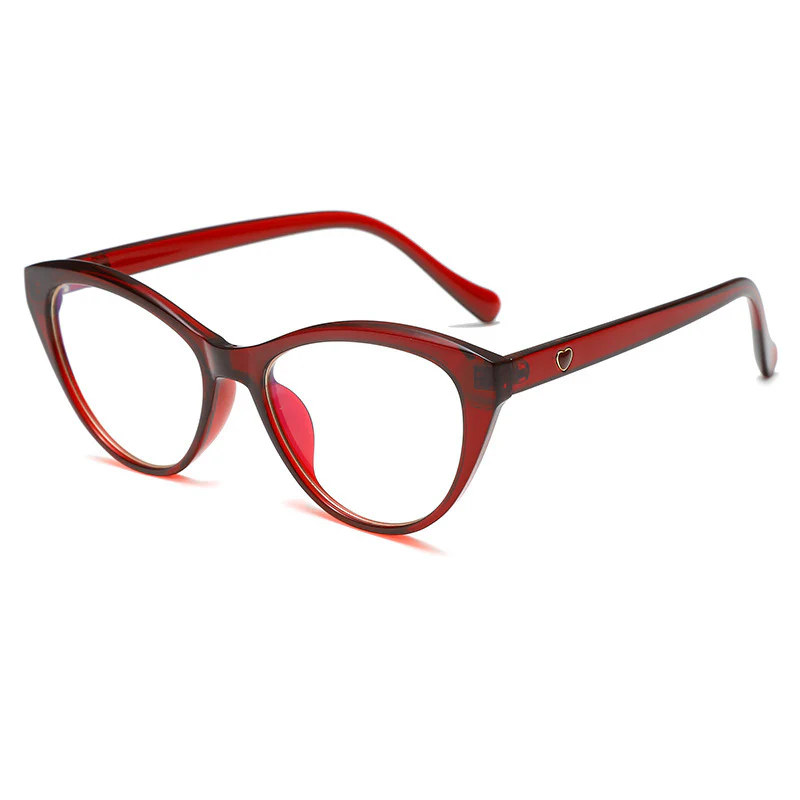 Women's Cat Eye Glasses Frame Heart Pattern VK2197 - Image 13