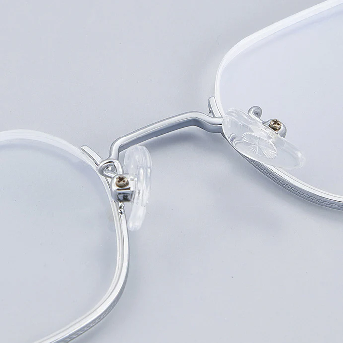 Half Rim Metal Geometric Glasses with Carved Pattern Temples VK2199 - Image 14