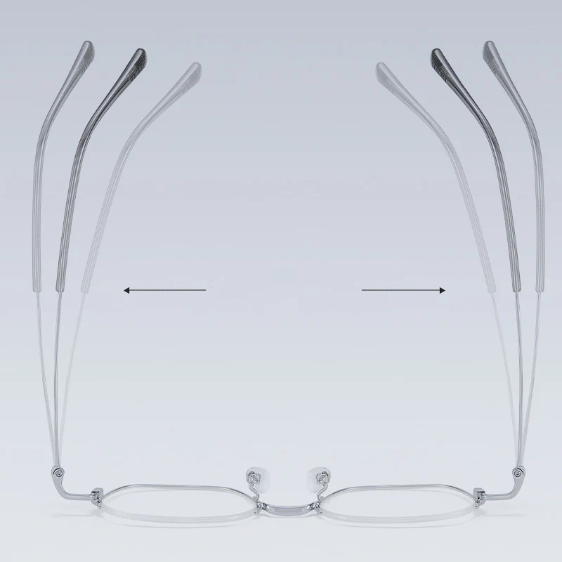 Half Rim Metal Geometric Glasses with Carved Pattern Temples VK2199 - Image 15