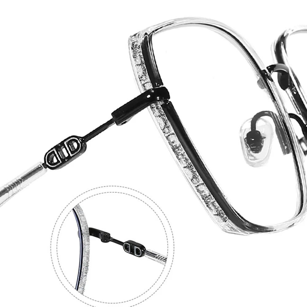Square Glitter Frame Women's Party Fashion Glasses VK2203 - Image 3