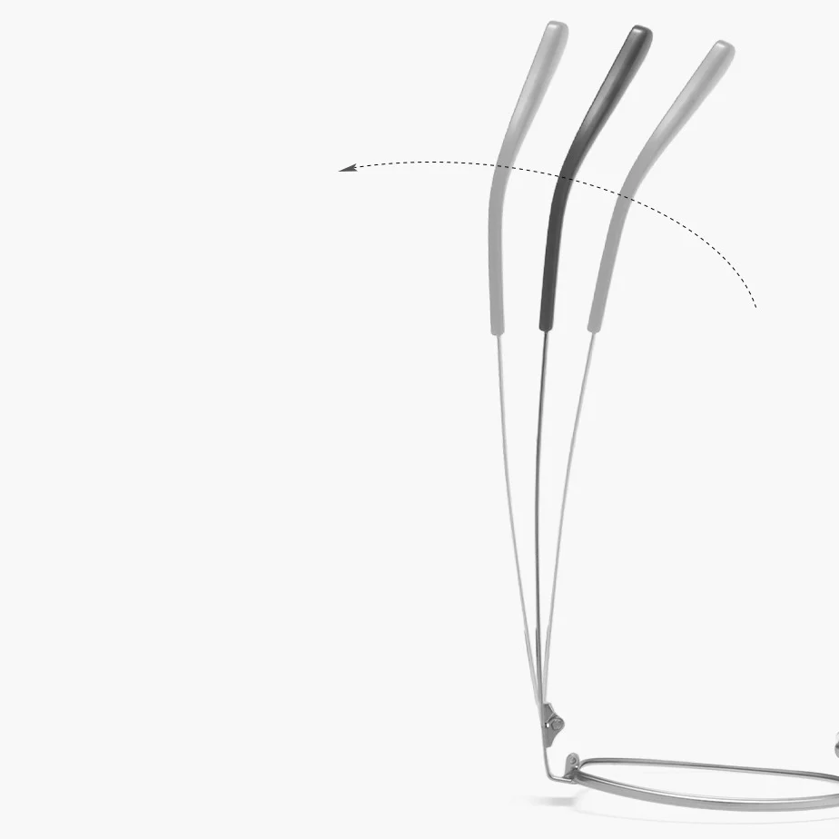 Trendy Oval Metal Glasses Frame with Thick Temples VK2209 - Image 3