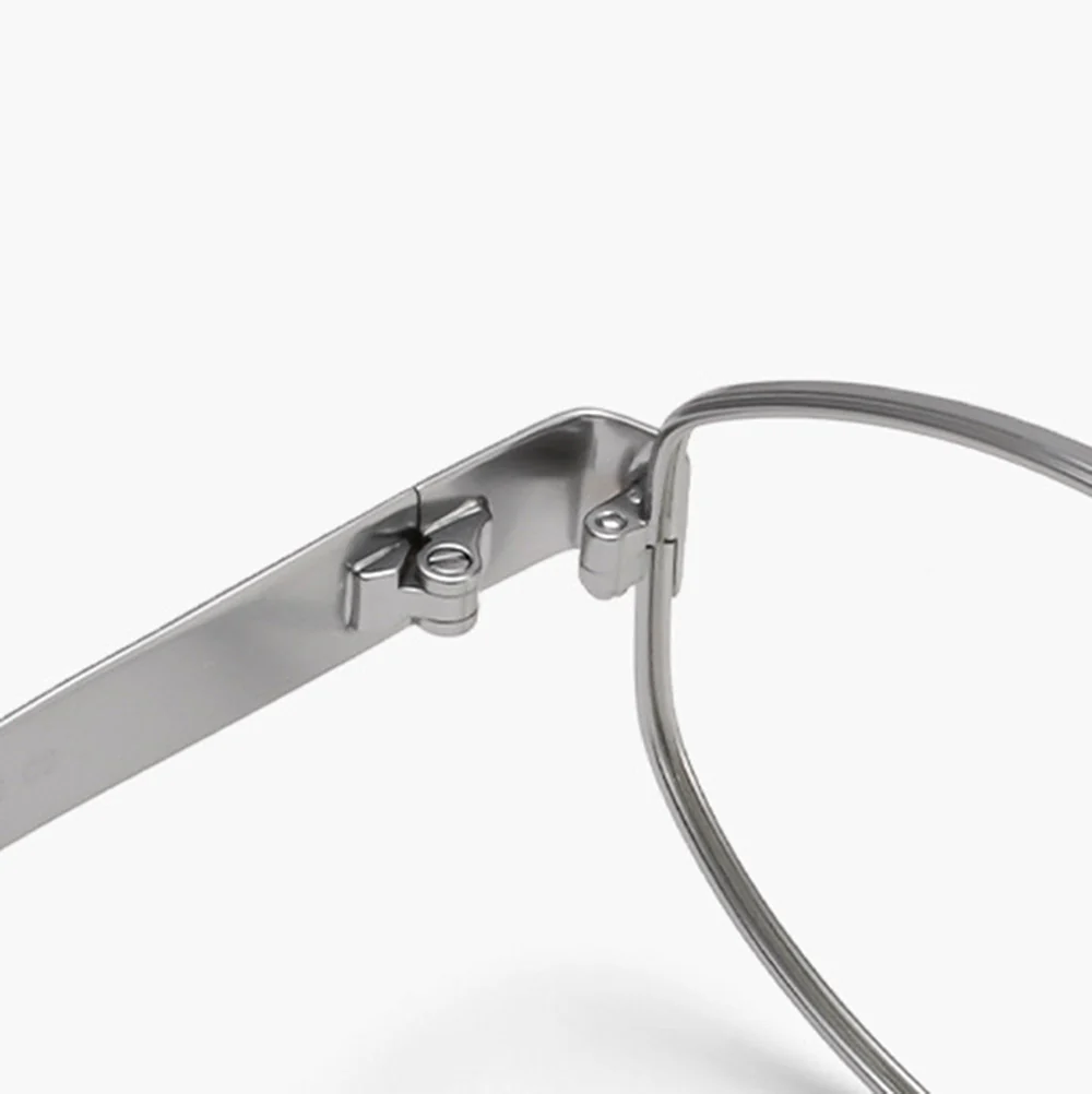 Trendy Oval Metal Glasses Frame with Thick Temples VK2209 - Image 4