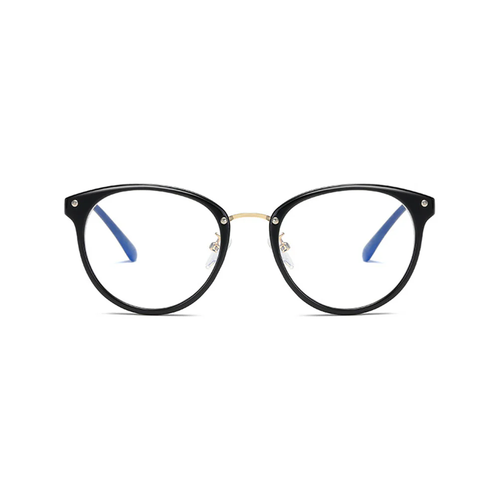 Round Blue Light Blocking Glasses TR+ Metal Frame VK2215 - Image 3