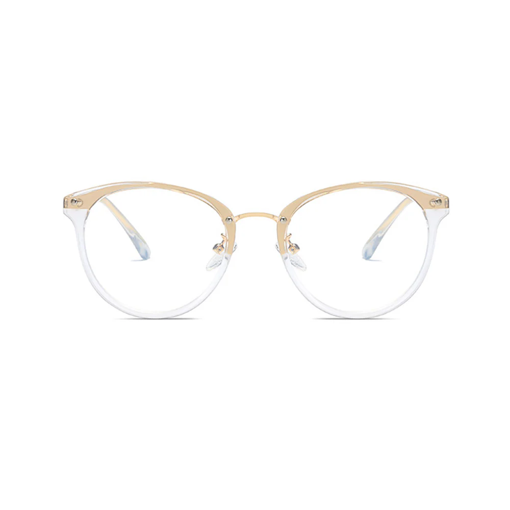 Round Blue Light Blocking Glasses TR+ Metal Frame VK2215 - Image 8