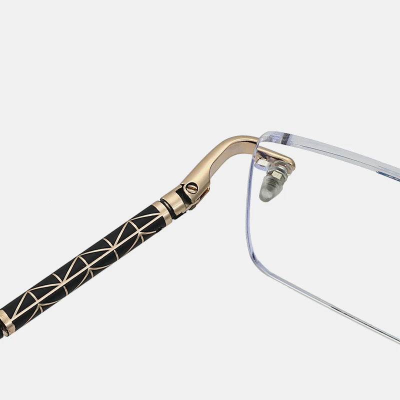 Rimless Metal Business Rectangle Blue Light Blocking Glasses VK2222 - Image 4