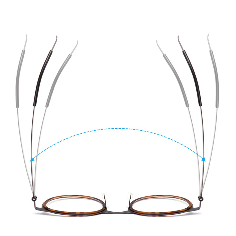 Round Retro Glasses Ultra-Light Pure Titanium Frames VK2229 - Image 3