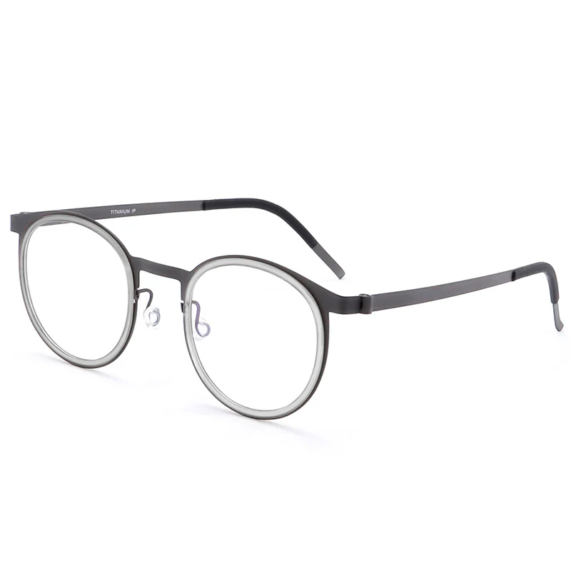 Round Retro Glasses Ultra-Light Pure Titanium Frames VK2229 - Image 7