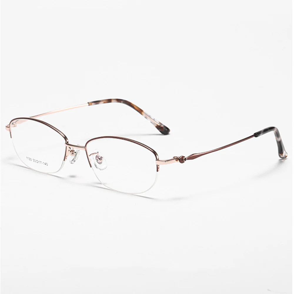 Ultra-Light Oval Metal Eyeglass Frames for Women VK2237 - Image 11