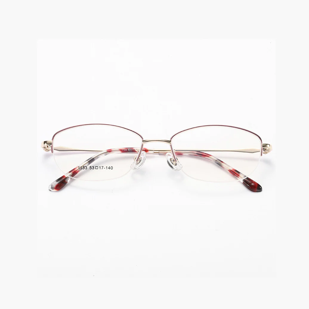 Ultra-Light Oval Metal Eyeglass Frames for Women VK2237 - Image 8