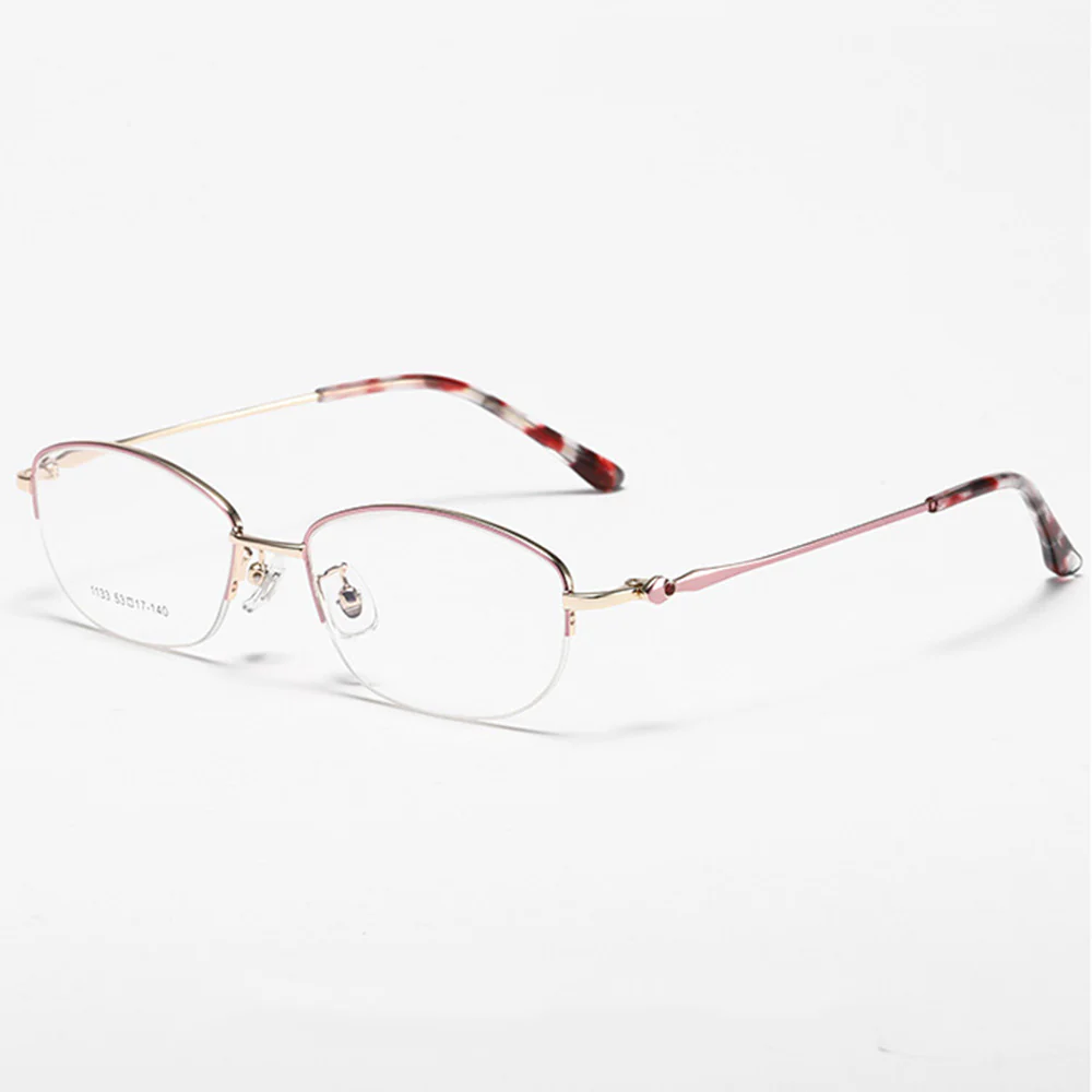 Ultra-Light Oval Metal Eyeglass Frames for Women VK2237 - Image 9