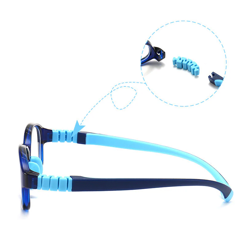 Kids Blue Light Blocking Glasses Flexible Soft Silicone Frame VK2263 - Image 3