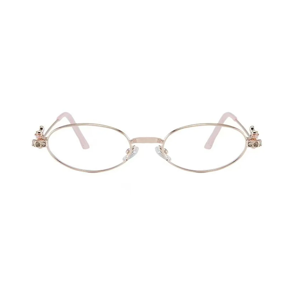 Oval Metal Rhinestone Glasses Y2K Style VK2270 - Image 8