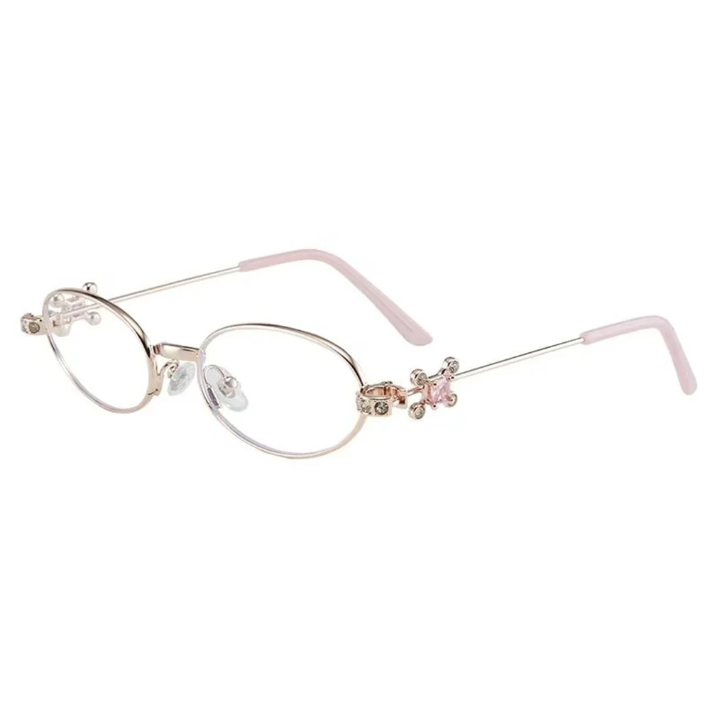 Oval Metal Rhinestone Glasses Y2K Style VK2270 - Image 9
