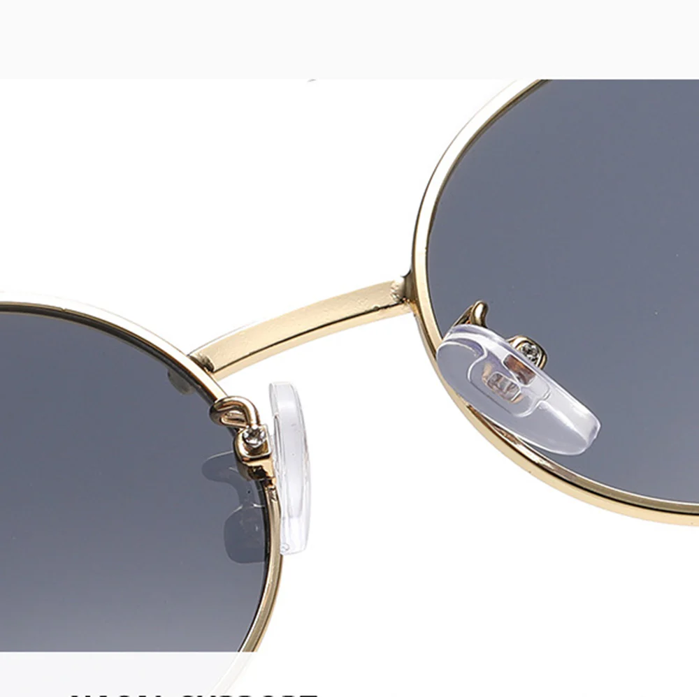 Oval Trendy Sunglasses with Chunky Metal Temples VK2273 - Image 5